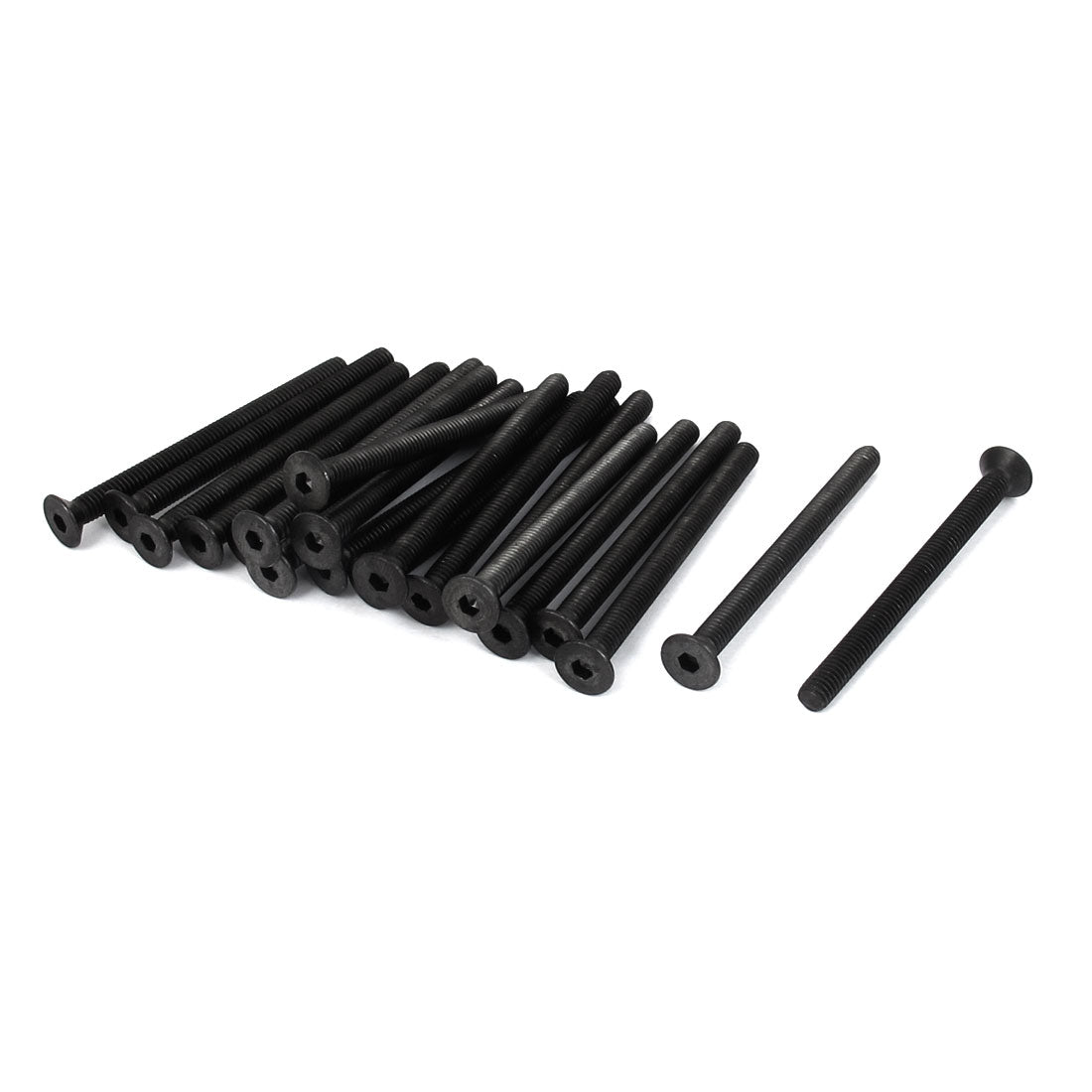 Harfington M4×50mm Metric Hex Socket Countersunk Flat Head Screw Bolts Black 20pcs