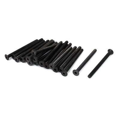 Harfington M4×50mm Metric Hex Socket Countersunk Flat Head Screw Bolts Black 20pcs