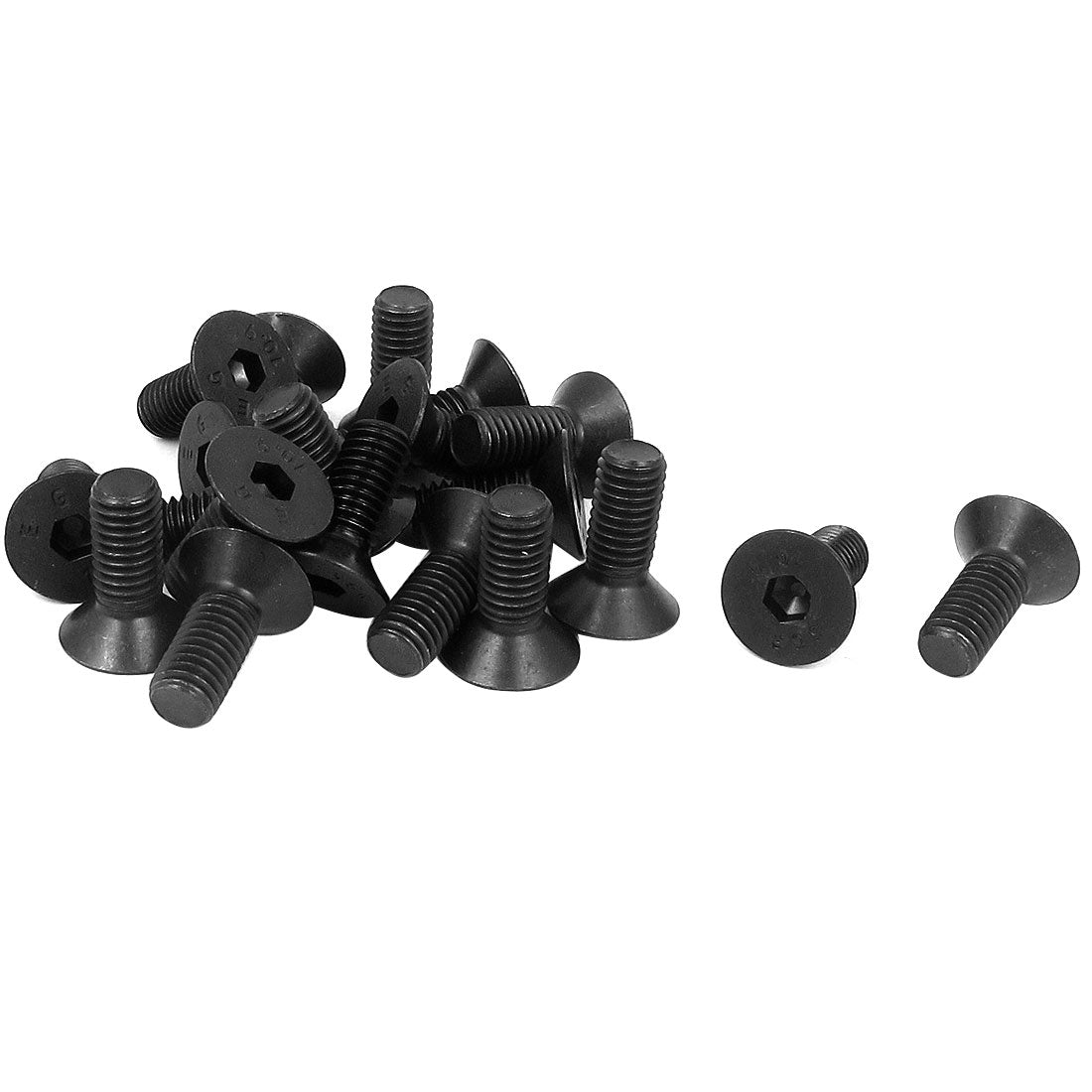 Harfington M8×20mm Metric Hex Socket Countersunk Flat Head Screw Bolts Black 20pcs