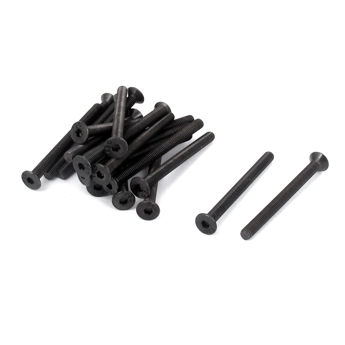 Harfington M3×35mm Metric Hex Socket Countersunk Flat Head Screw Bolts Black 20pcs