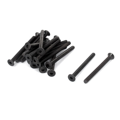 Harfington M3×35mm Metric Hex Socket Countersunk Flat Head Screw Bolts Black 20pcs