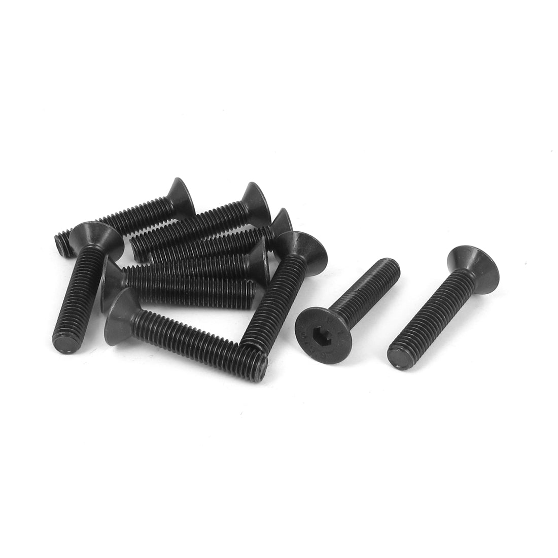 Harfington M8×40mm Metric Hex Socket Countersunk Flat Head Screw Bolts Black 10pcs