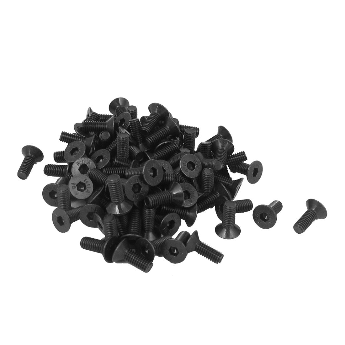 Harfington M3×8mm Metric Hex Socket Countersunk Flat Head Screw Bolts Black 100pcs