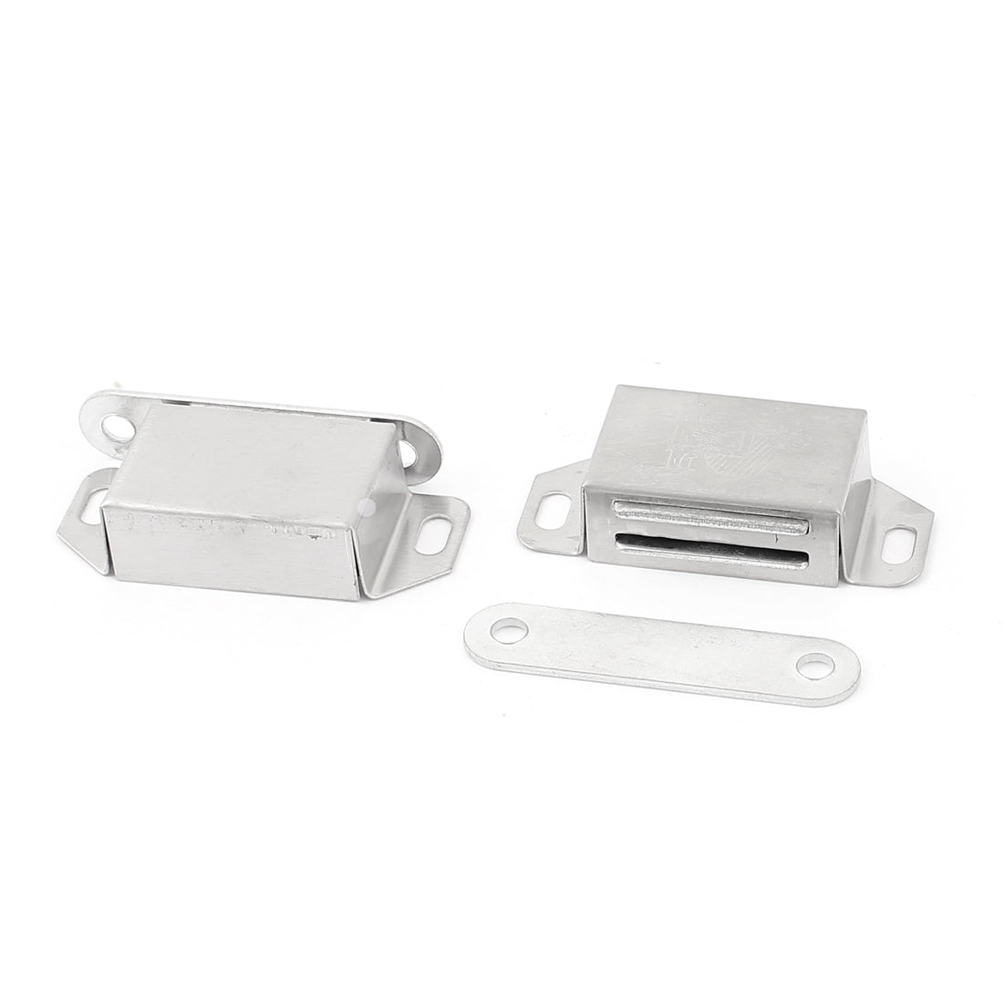 Harfington 2pcs 56mmx27mm Stainless Steel Door Cabinet Wardrobe Magnetic Catch Stopper Latch Holder