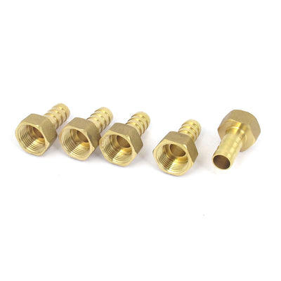Harfington Brass 10mm Hose Barb 3/8BSP Female Thread Quick Joint Connector Adapter 5PCS