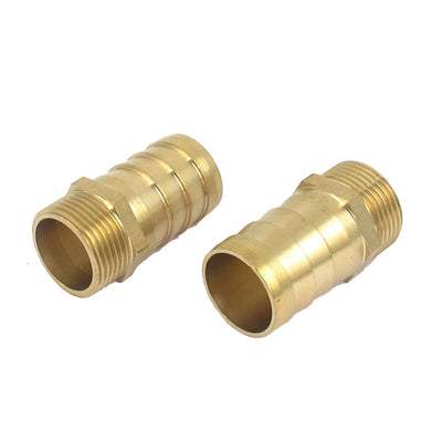 Harfington Brass 3/4BSP Male Thread to 25mm Hose Barb Straight Fitting Adapter Coupler 2PCS