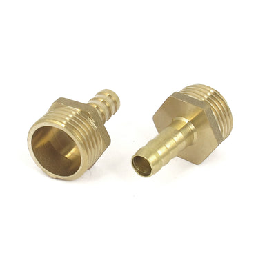 Harfington Brass 1/2BSP Male Thread to 8mm Hose Barb Straight Fitting Adapter Coupler 5PCS