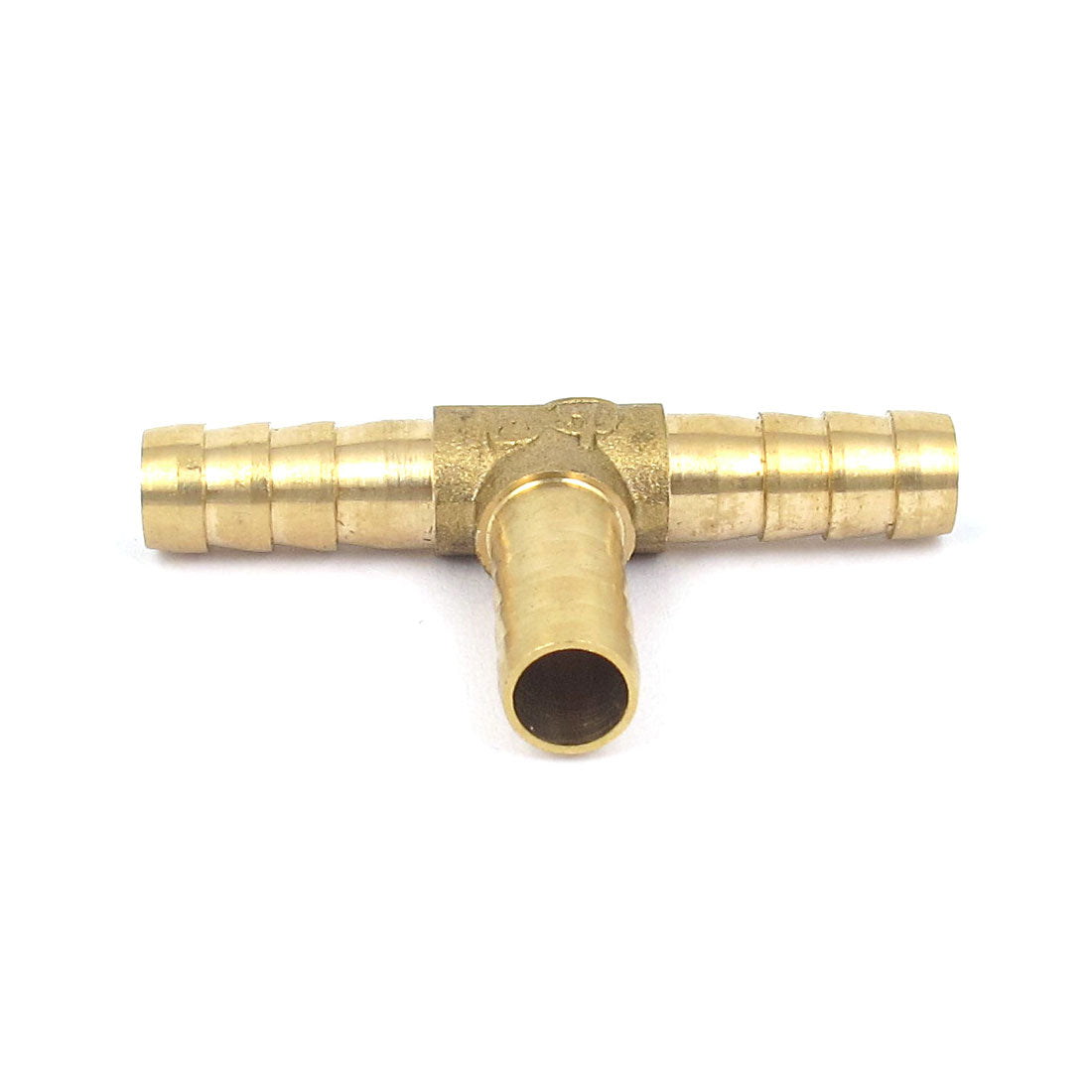 Harfington 5pcs Brass T-Shape 3 Ways Hose Barb Fitting Adapter Coupler Connector 8mm Dia