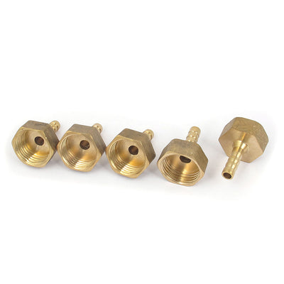 Harfington Brass 6mm Hose Barb 1/2BSP Female Thread Quick Joint Connector Adapter 5PCS