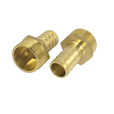Harfington Brass 3/4BSP Male Thread to 16mm Hose Barb Straight Fitting Adapter Coupler 2PCS