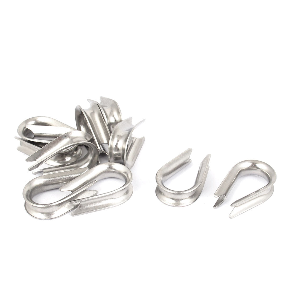 Harfington 304 Stainless Steel 5mm 3/16" Wire Rope Cable Thimbles Silver Tone 10pcs