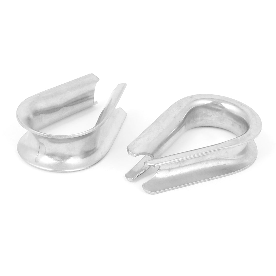 Harfington 304 Stainless Steel 12mm 1/2" Wire Rope Cable Thimbles Silver Tone 2pcs