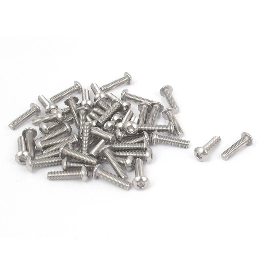 Harfington M3 x 12mm 304 Stainless Steel Hex Socket Machine Countersunk Round Head Screw Bolts 50 PCS