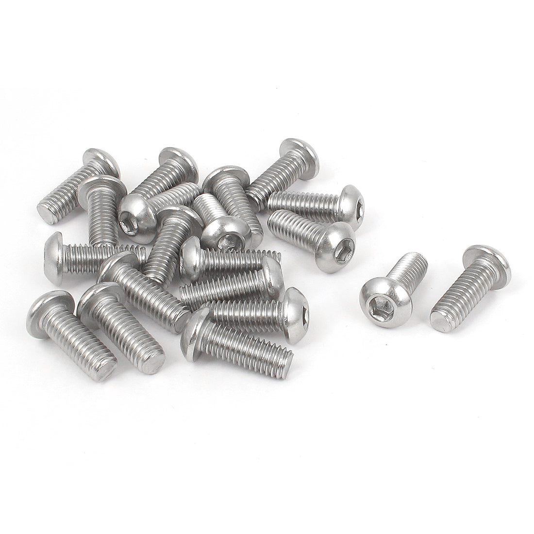 Harfington M6x16mm 304 Stainless Steel Hex Socket Machine Countersunk Round Head Screw Bolts 20PCS