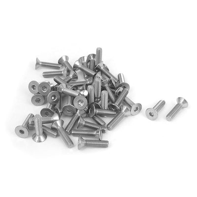 Harfington M4 x 16mm Metric 304 Stainless Steel Hex Socket Countersunk Flat Head Screw Bolts 50PCS