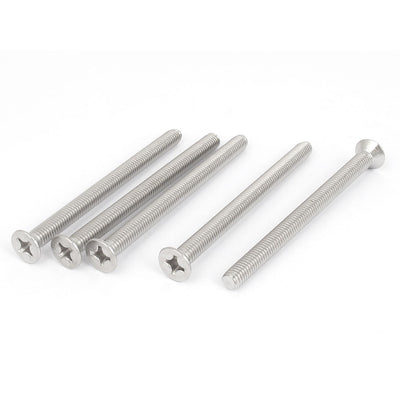 Harfington M6×80mm Metric Phillips Flat Head Countersunk Bolts Machine Screws 5pcs