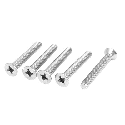 Harfington M8×60mm Metric Phillips Flat Head Countersunk Bolts Machine Screws 5pcs