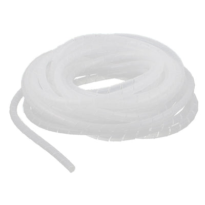 Harfington Cable Wire Tidy Wrap Spiral Wrapping Band Organizer 6mm Dia 10M Clear White