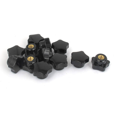 Harfington 6mm Female Thread 32mm Plastic Star Head Screw On Type Clamping Knob 12pcs