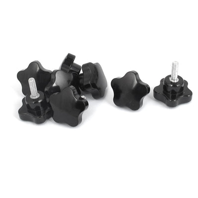 Harfington M8x25mm Male Threaded 50mm Star Head Screw On Type Clamping Knob Grip 8pcs