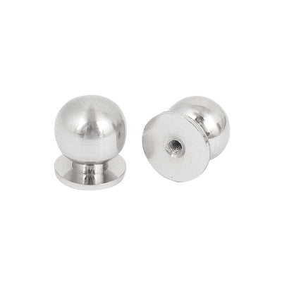 uxcell Uxcell 2 Pcs 19mm Dia Metal Ball Shape Cabinet Drawer Door Handle Pull Knob Silver Tone