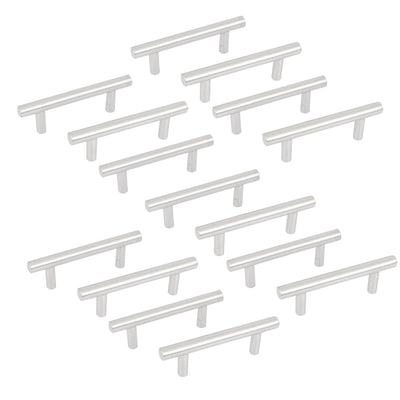 uxcell Uxcell 15pcs Stainless Steel Kitchen Cupboard Cabinet Drawer T Bar Pull Handle Knob 99mm