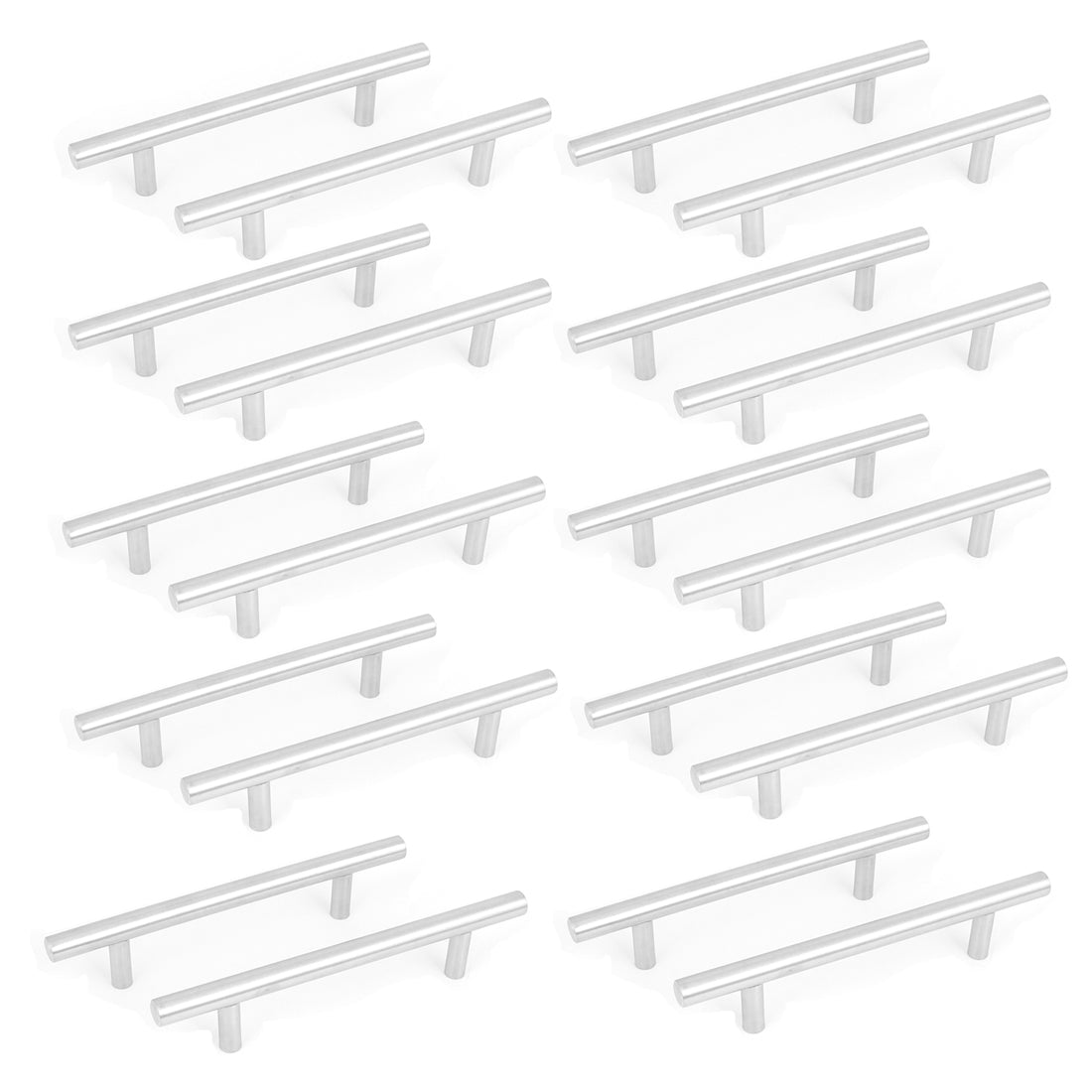 uxcell Uxcell 20pcs Stainless Steel Kitchen Cupboard Cabinet Drawer T Bar Pull Handle Knob 6"