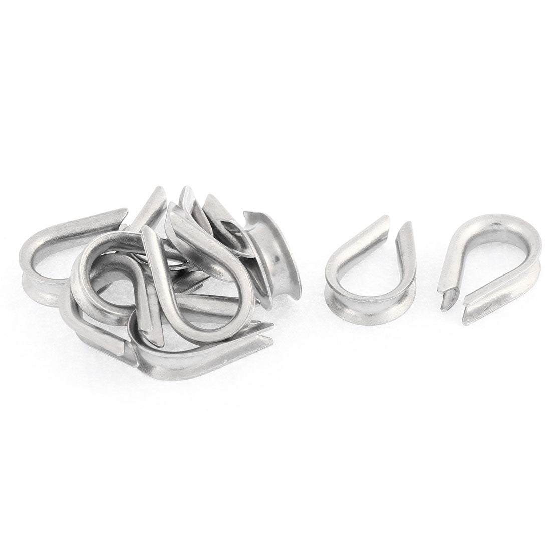 Harfington Stainless Steel 4mm Standard Wire Rope Cable Thimbles Rigging Hardware 10pcs