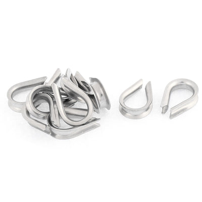 Harfington Stainless Steel 4mm Standard Wire Rope Cable Thimbles Rigging Hardware 10pcs