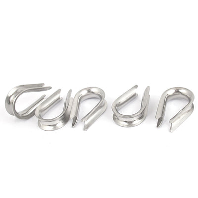 Harfington 5pcs 304 Stainless Steel 5mm Wire Rope Cable Commercial Thimbles Lifting Gear