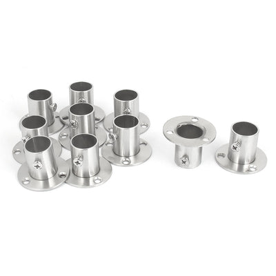 Harfington Wardrobe Hanging Rail Rod End Flange Support Bracket Socket 10pcs for 19mm Dia Tube