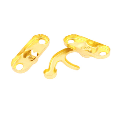 Harfington Uxcell Hook Hinge Lock Clasp Closure Box Latch Gold Tone 10 Sets