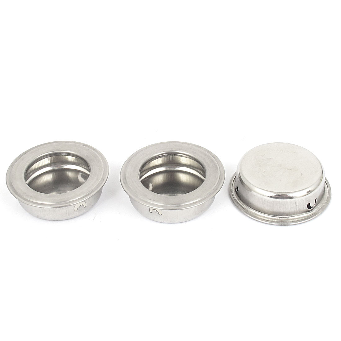 uxcell Uxcell Sliding Door Drawer Stainless Steel Round Concealed Mount Pull Handle 3pcs