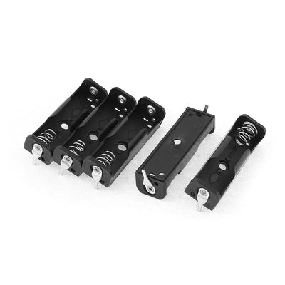 Harfington Uxcell 5 Pcs Plastic 2 Terminals 1 x 1.5V AA Battery Holder Box Case Black