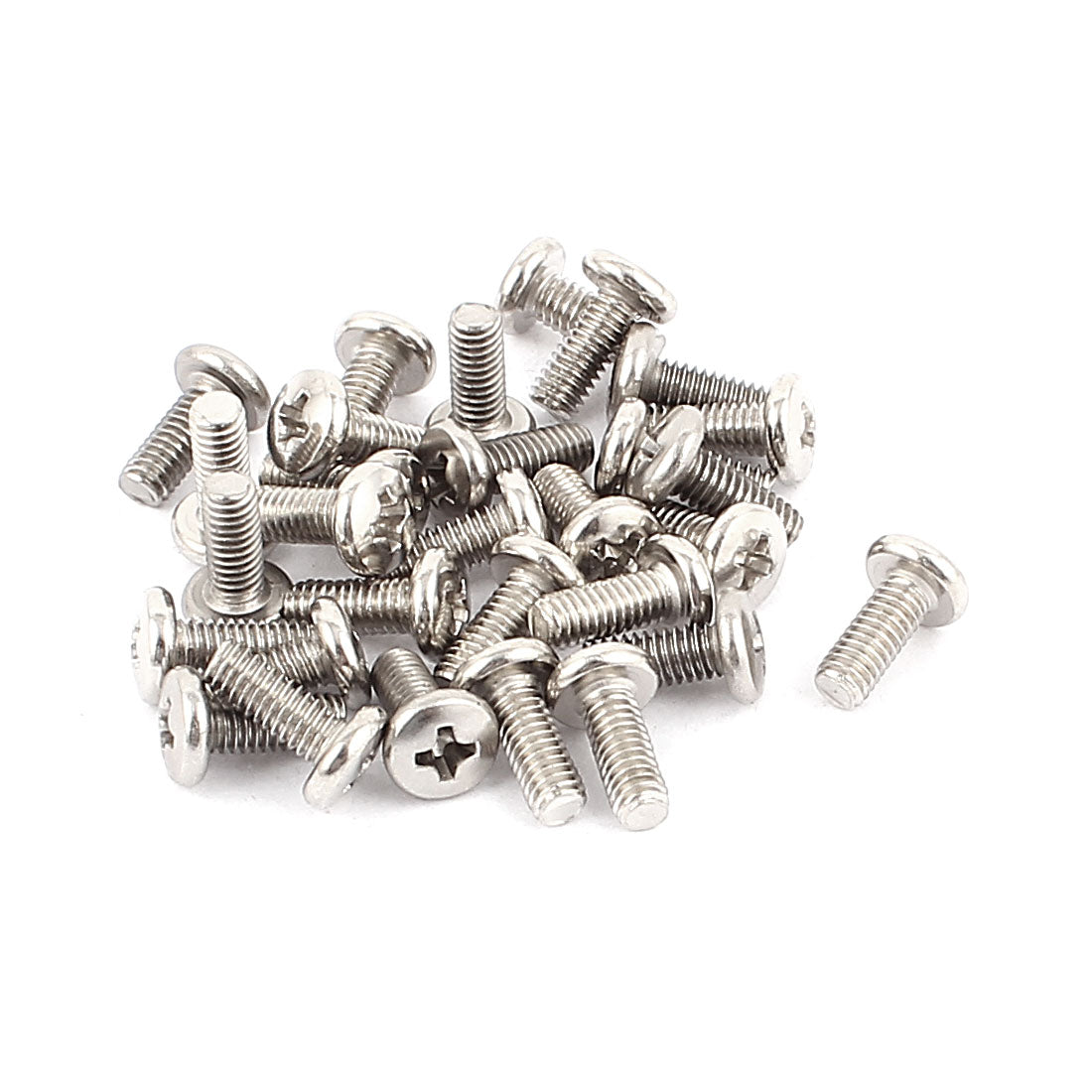 Harfington 30pcs Stainless Steel M4x10mm Phillips Pan Head Machine Screws