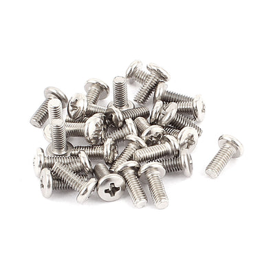 Harfington 30pcs Stainless Steel M4x10mm Phillips Pan Head Machine Screws