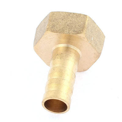 Harfington Gas Hose Barb Brass Coupling Fitting 1/2BSP Female Thread Gold Tone