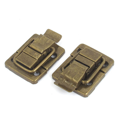 Harfington Chest Jewelry Box Case Vintage Style Fastener Hasp Toggle Latch Lock Bronze Tone 2pcs