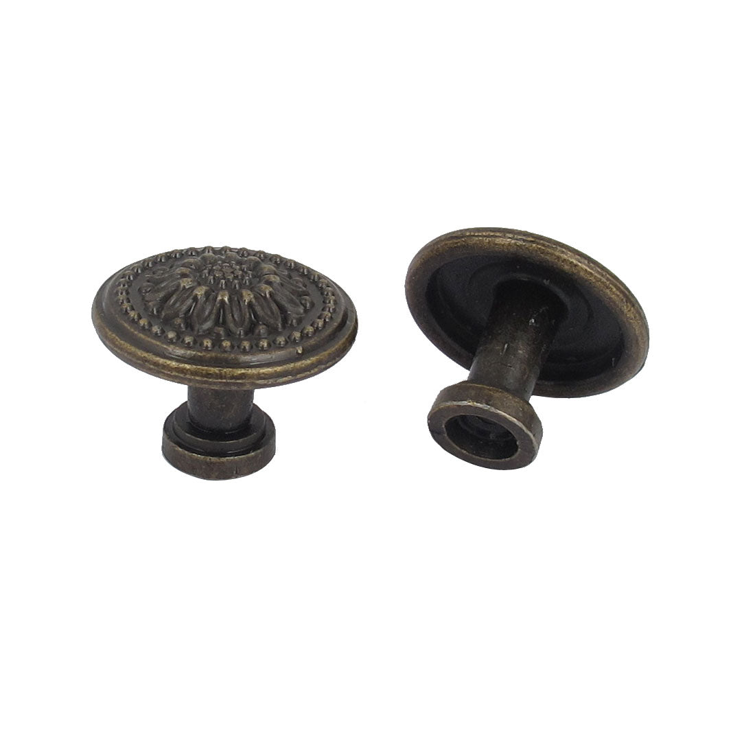 uxcell Uxcell Wardrobe Drawer Single Hole Floral Embossment Retro Style Pull Knob Handle 2pcs