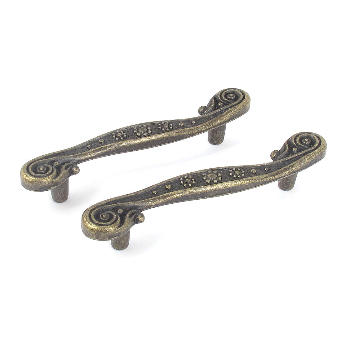 uxcell Uxcell 110mm Case Cabinet Wardrobe Door Drawer Vintage Style Pull Handle Knobs Bronze Tone 2pcs