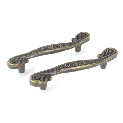 uxcell Uxcell 110mm Case Cabinet Wardrobe Door Drawer Vintage Style Pull Handle Knobs Bronze Tone 2pcs