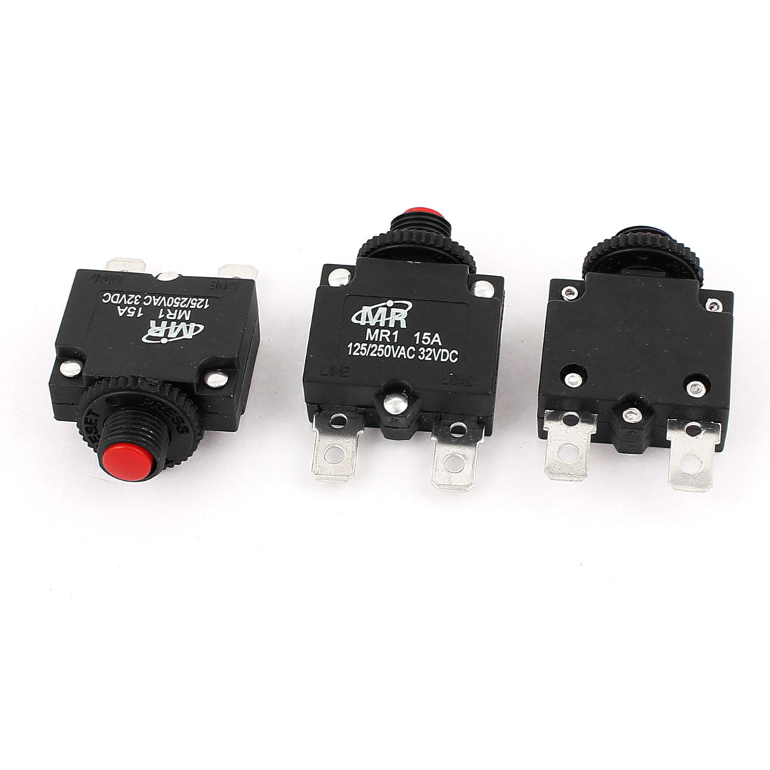 Harfington AC 125V/250V 15A Air Compressor Thermal Overload Protector Circuit Breaker 3Pcs