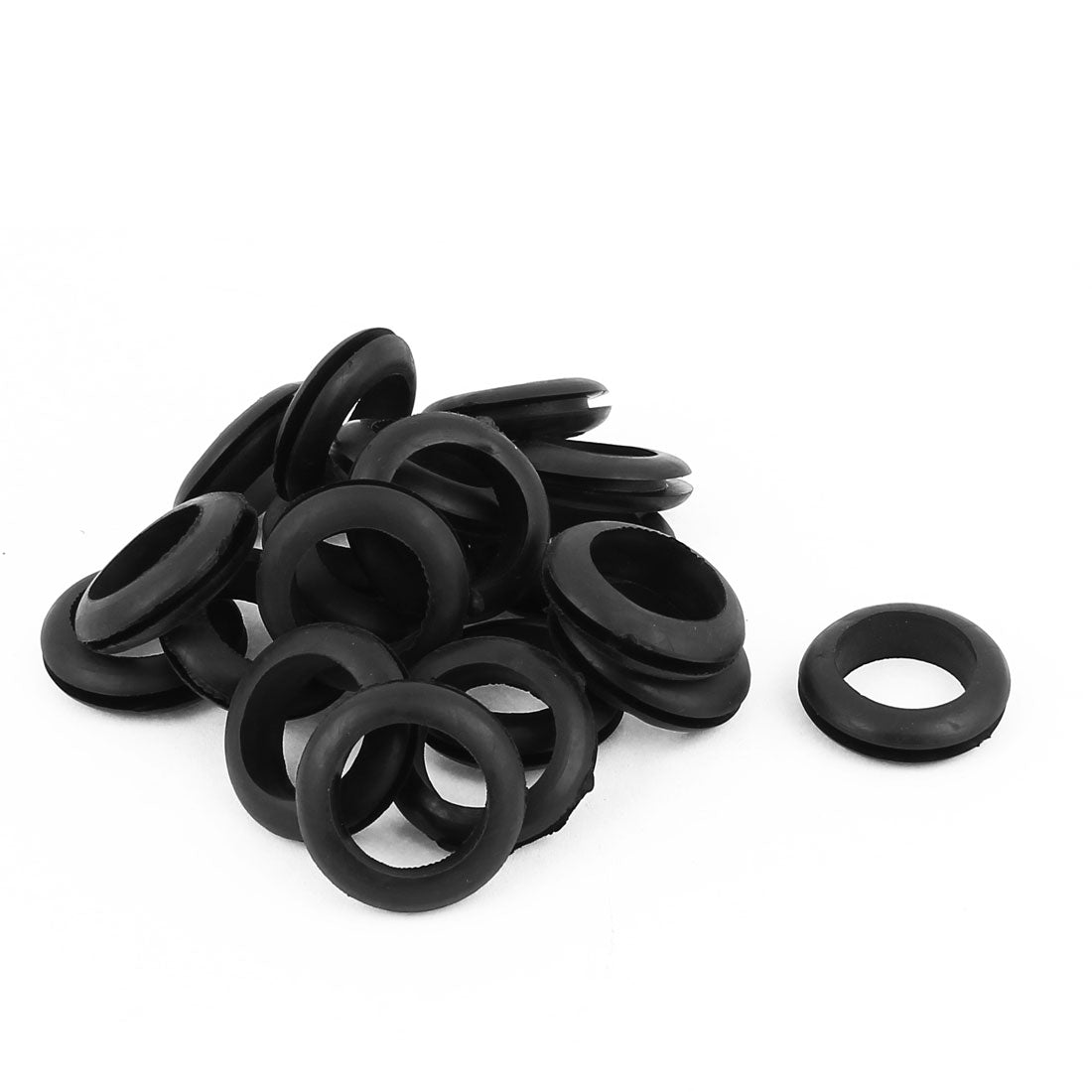 uxcell Uxcell 22mm Inner Dia Double Sides Rubber Cable Wiring Grommets Gasket Ring 20Pcs