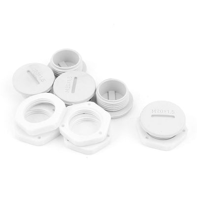 Harfington M20×1.5cm Plastic Round Head Pipe Adapter White 5pcs