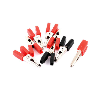Harfington 8pcs Insulated Finger Grip Crocodile Clips Black Red for Car Battery Test