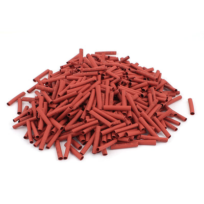 Harfington 25mm Long Polyolefin Heat Shrink Wrap Tubing Electrical Cable Sleeve Red 500Pcs