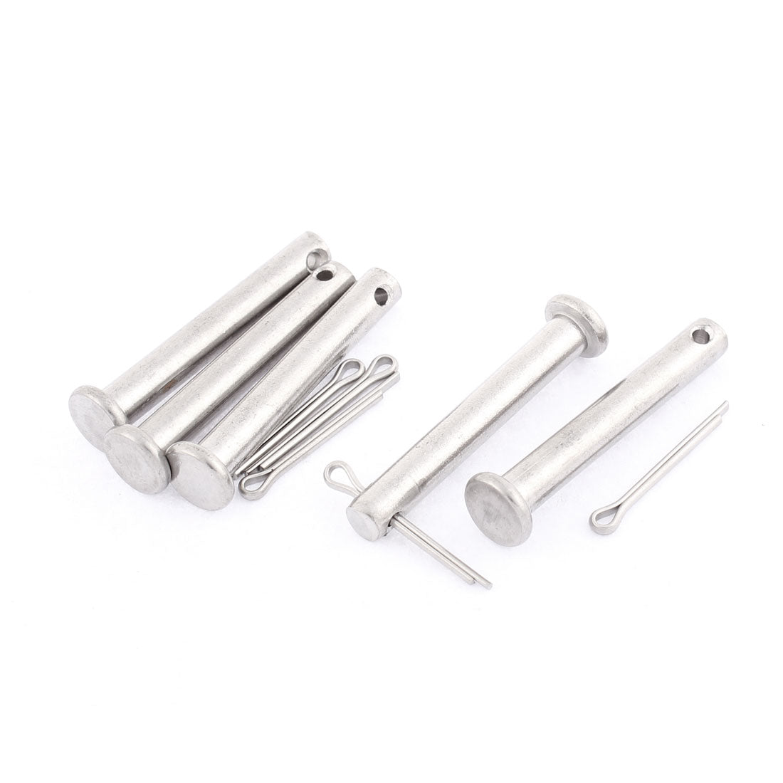 Harfington M6x40mm Flat Head 304 Stainless Steel Clevis Pins Fastener 5 Sets