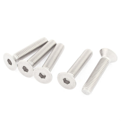 Harfington M8 Stainless Steel Hex Socket Countersunk Flat Head Screws Bolt 40mm Long 5pcs