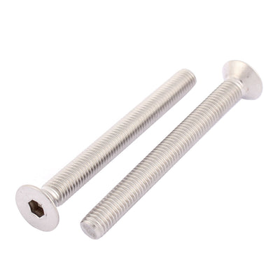 Harfington M8 Stainless Steel Hex Socket Countersunk Flat Head Screws Bolt 80mm Long 2pcs