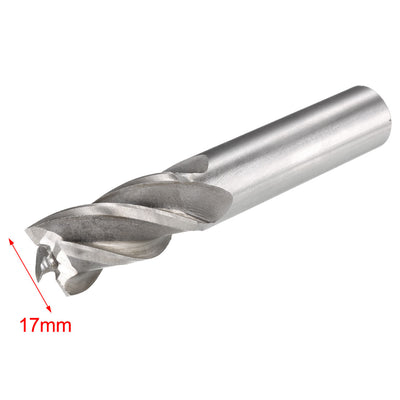 Harfington 16mm Shank 17mm Cutting Dia 4 Flutes Spiral HSS End Mill Cutter